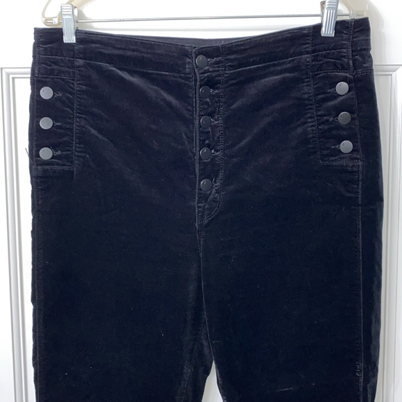 J Brand velvet feel cotton/poly Natasha Sky High Skinny pant, black, size 32. - Picture 2 of 5